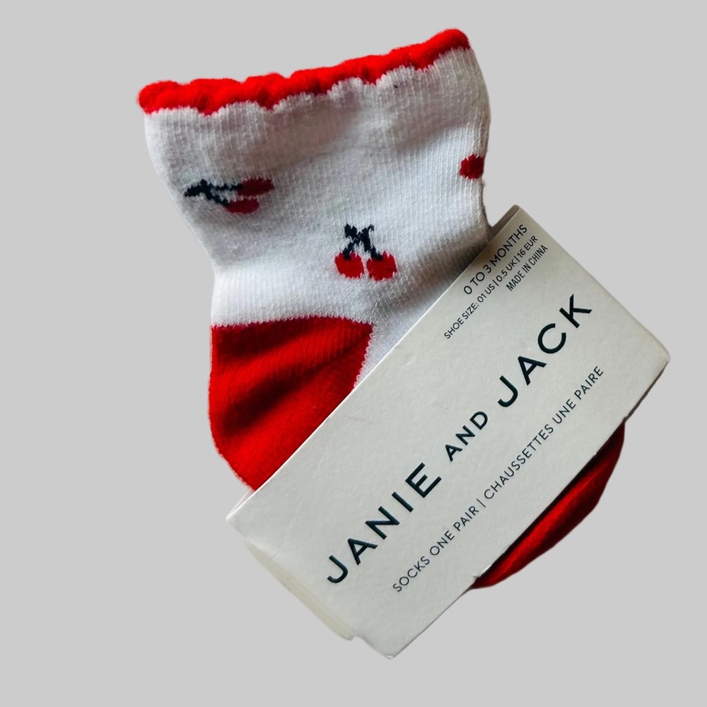 Janie & Jack Cherry Socks 0-3M